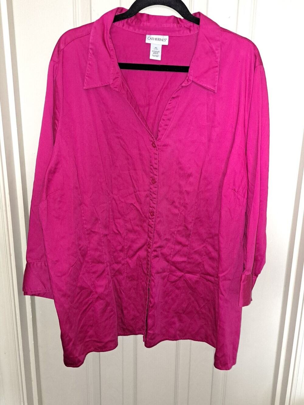 Women's Plus size 3x Catherines Button up pink Shirt